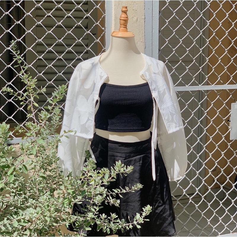 Áo khoác voan tơ hoa madebytim