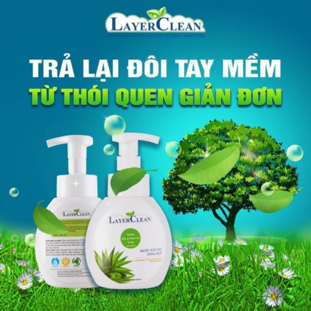 {TIN DÙNG} Nước Rửa Tay Diệt Khuẩn Tạo Bọt Hữa Cơ 330ml Organic Layer Clean Tinh Chất Lô Hội An Toàn Cho Da | BigBuy360 - bigbuy360.vn