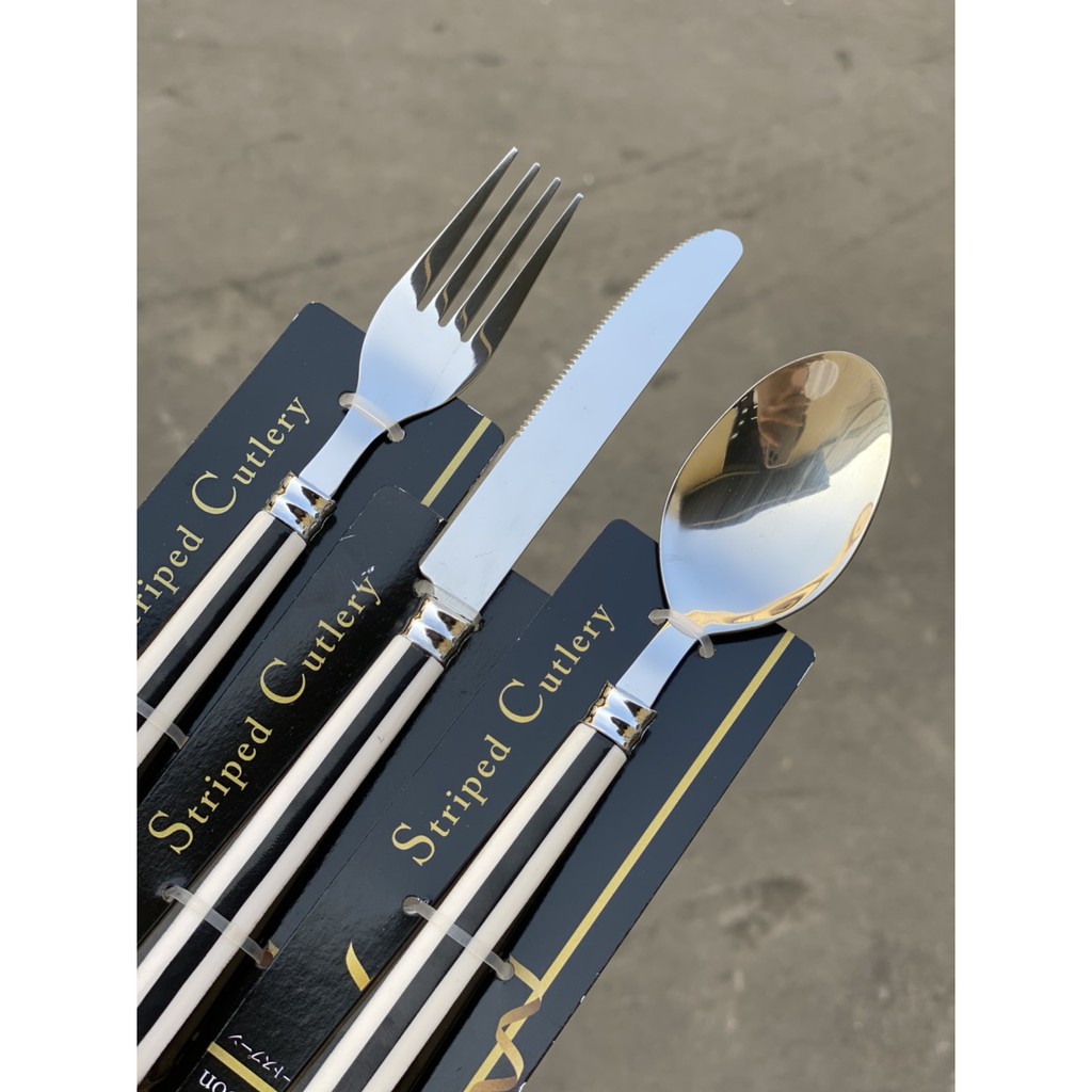 Bộ dao + thìa + dĩa ăn bằng inox cao cấp  Echo Metal - Nhật Bản (bộ 3 sản phẩm: dao + thìa + dĩa)