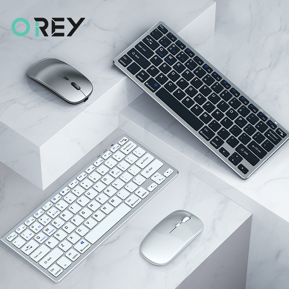Combo Bàn Phím Và Chuột Không Dây Bluetooth 2.4G Cho Macbook Pro Laptop Tablet iPad