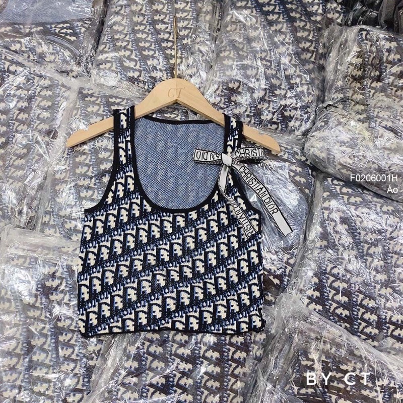 Áo Len hoạ tiết chữ D hai dây TT0206