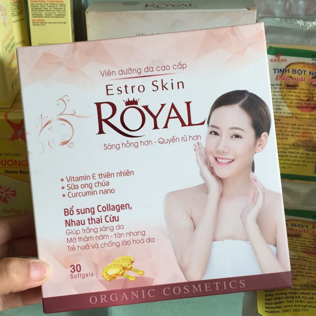 Viên Bôi Dưỡng Da Cao Cấp ESTRO SKIN ROYAL sáng hồng giảm thâm, nám, tàng nhang, nếp nhăn trên da