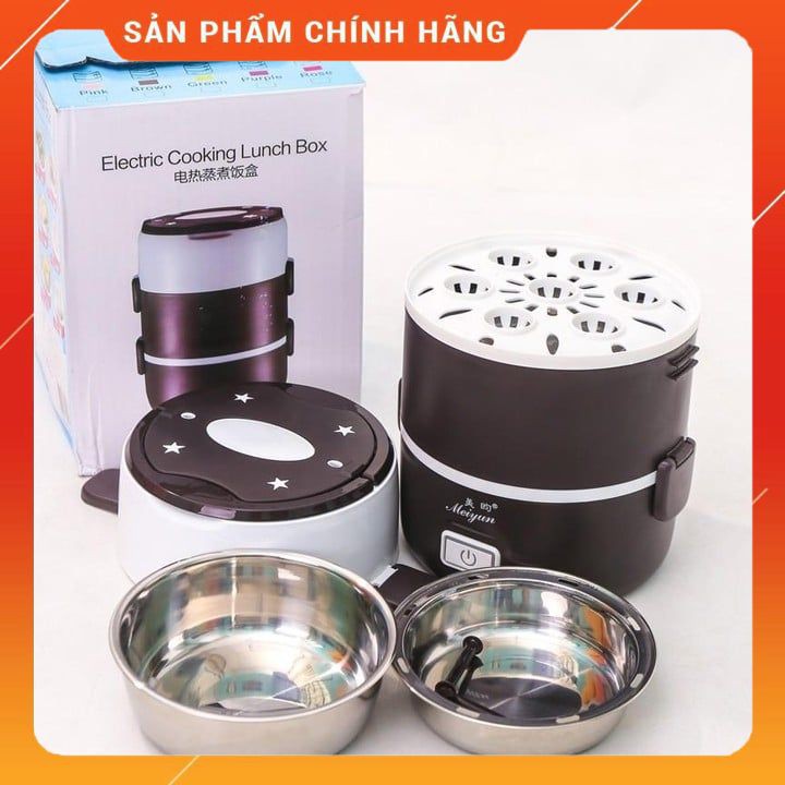 Hộp cơm văn phòng cắm điện đa năng tiện dụng dung tích lớn | Hộp đựng cơm 3 tầng inox cao cấp - BH 6 tháng [FREESHIP]