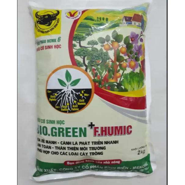 Phân bón biogreen cung cấp Humic acid Fulvic Bình Điền 2kg