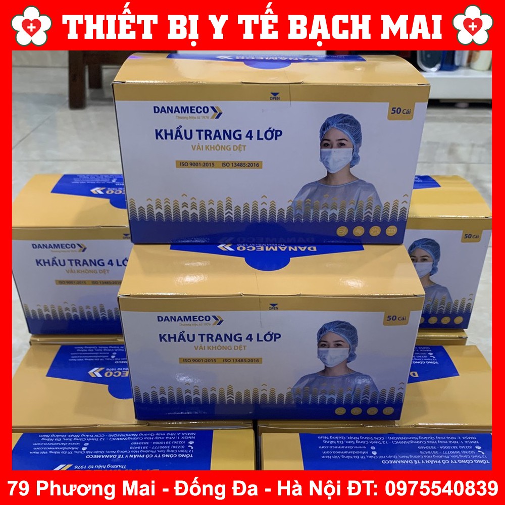 Khẩu Trang Y Tế Danameco Đã Tiệt Trùng CAO CẤP 3 Lớp [Hộp 50 Cái]