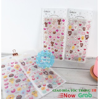 Hình dán sticker nổi nhựa trong Crystal Sticker