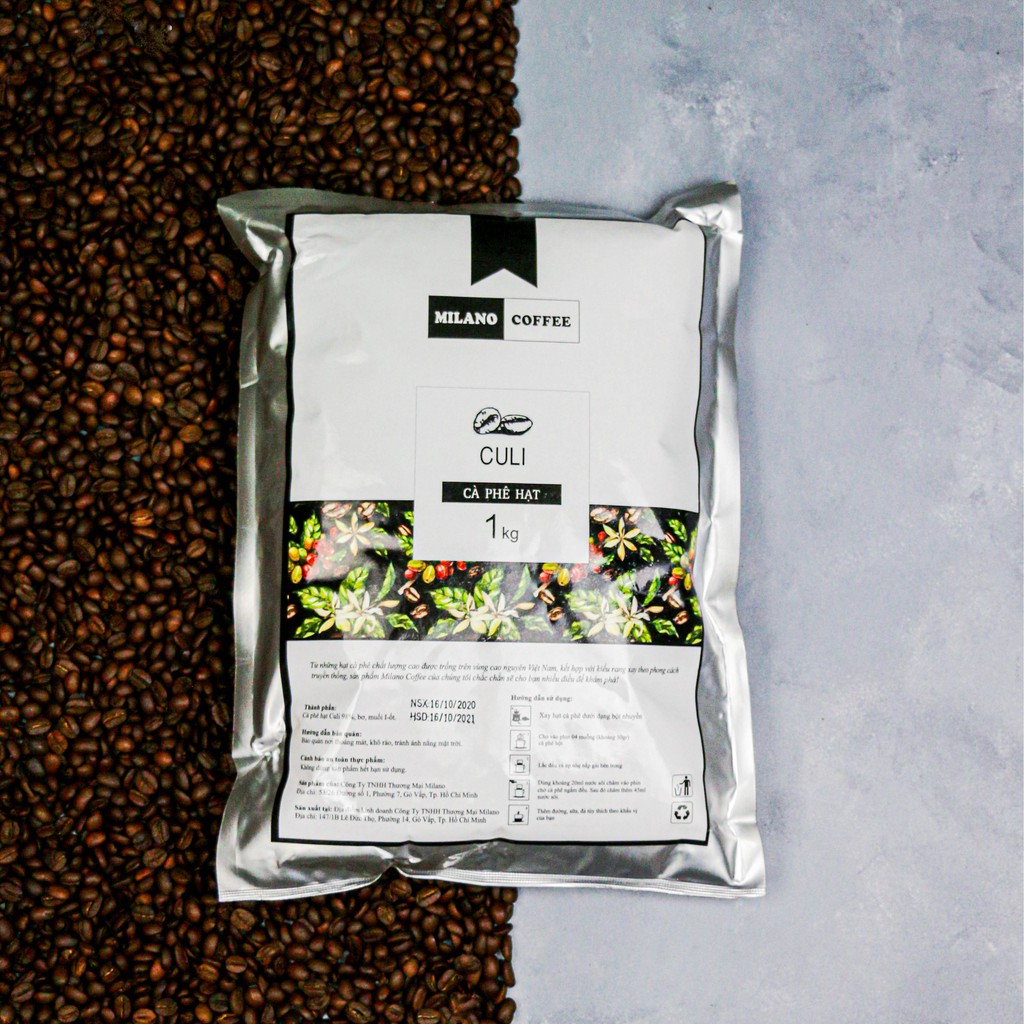 [Mã BMBAU50 giảm 7% đơn 99K] Cà phê Milano loại cà phê hạt Culi loại 1kg