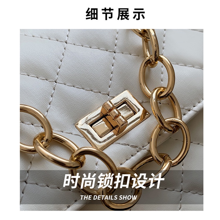 Túi Đeo JASMIN NOIR Chéo Dáng Vuông Nhỏ Họa Tiết Sọc Caro Phối Dây Xích Thời Trang Trẻ Trung Cho Nữ