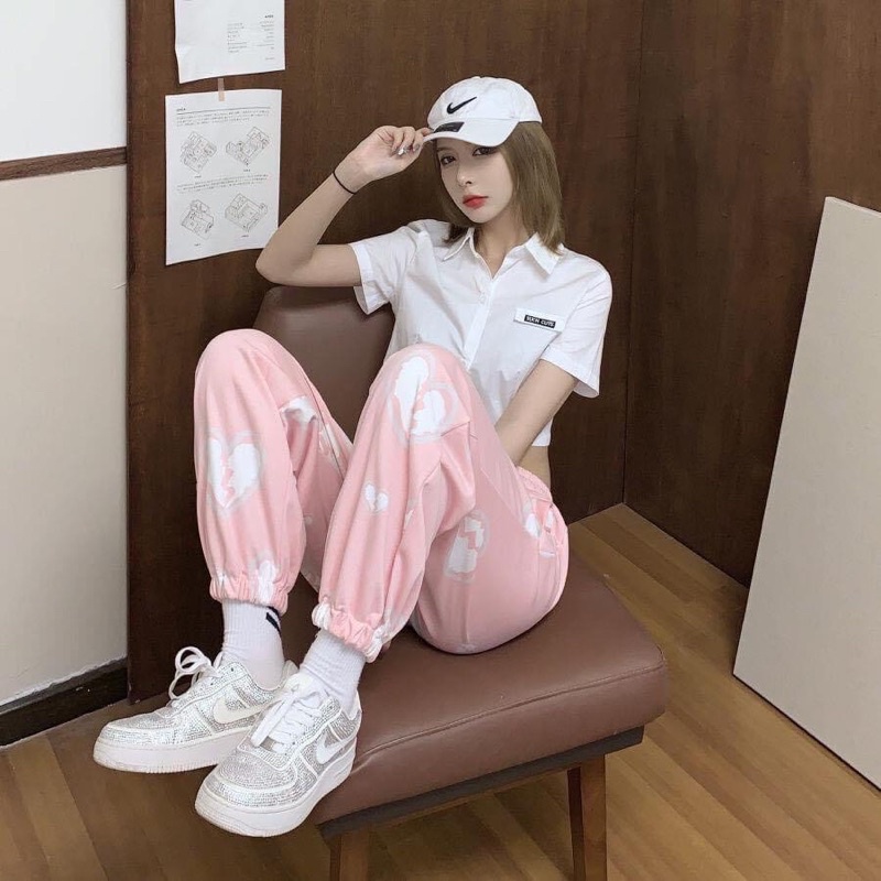 Quần Jogger Unisex Trái Tim Ảnh Thật