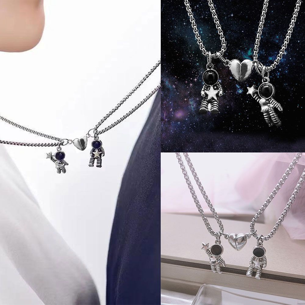 Dây Chuyền Nam Châm Mặt Hình Phi Hành Gia Thời Trang Cho Cặp Đôi