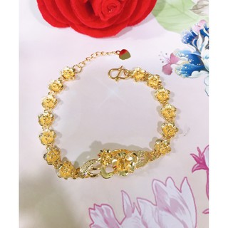 Lắc tay nữ cưới chạm bông mạ 24k cao cấp H709