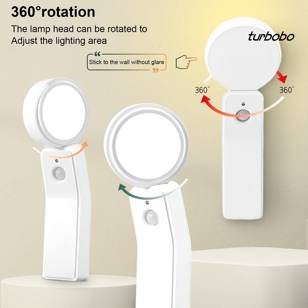 Turbobo Đèn Ngủ LED Cảm Biến Cơ Thể Xoay Được Đa Năng Cho Phòng Ngủ