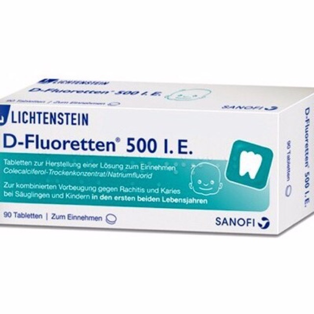 Vitamin D Fluoretten 500 I.E (thuốc cứng xương) (90 viên)