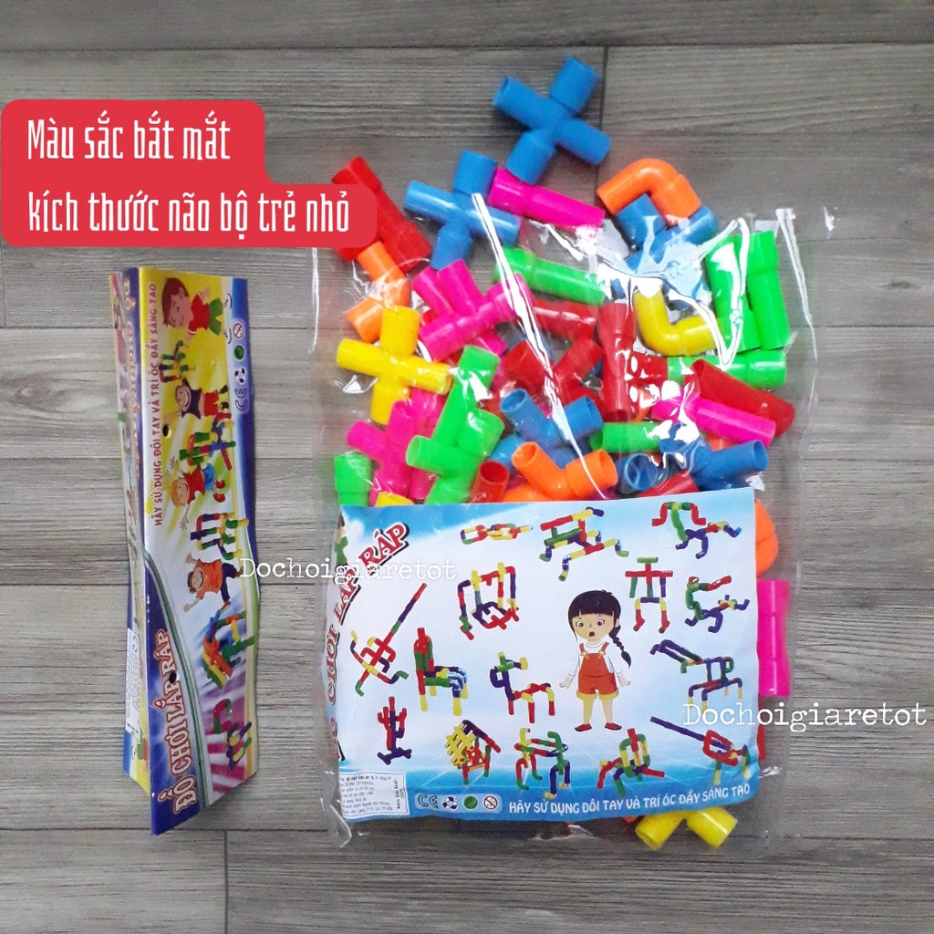 Đồ Chơi Lắp ráp xếp hình từ ống nước cho bé sáng tạo
