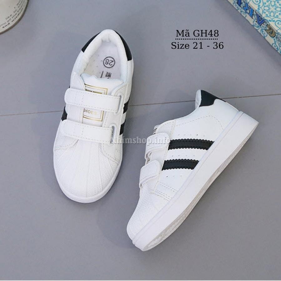 Giày cho bé tập đi trẻ em 1 đến 2 tuổi da mềm cao cấp êm nhẹ quai dán đế êm chống trơn trượt mùa hè phong cách Hàn GH48