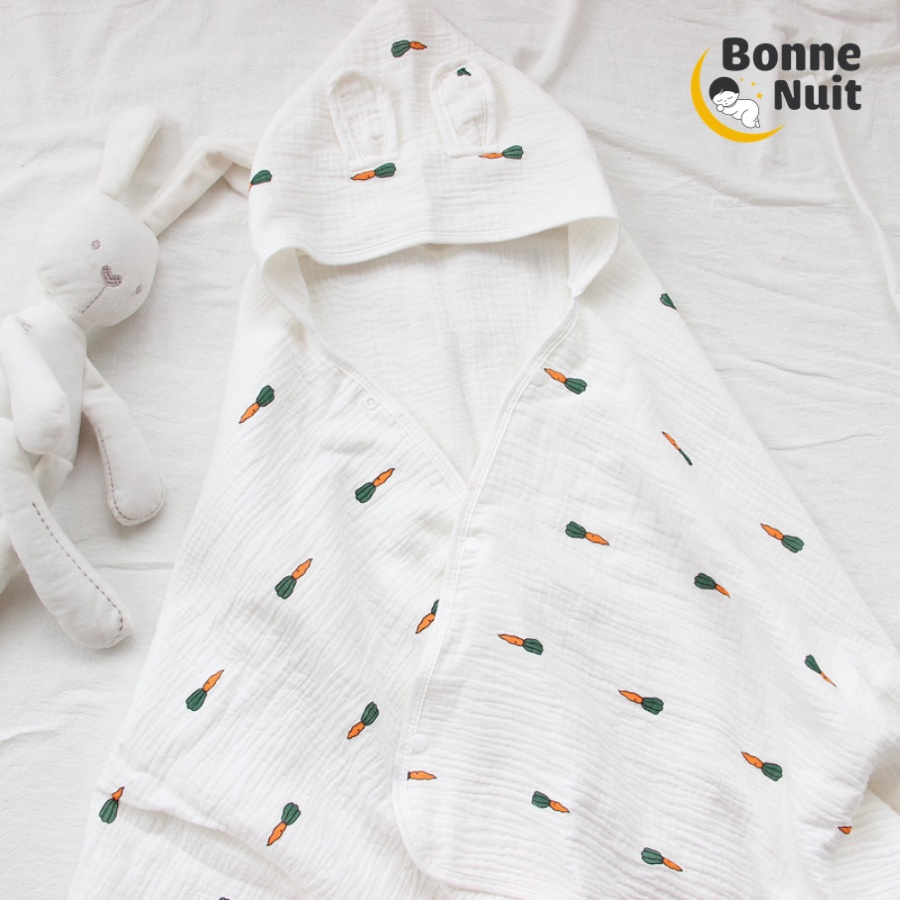 Áo choàng xô 4 lớp cho bé từ sơ sinh