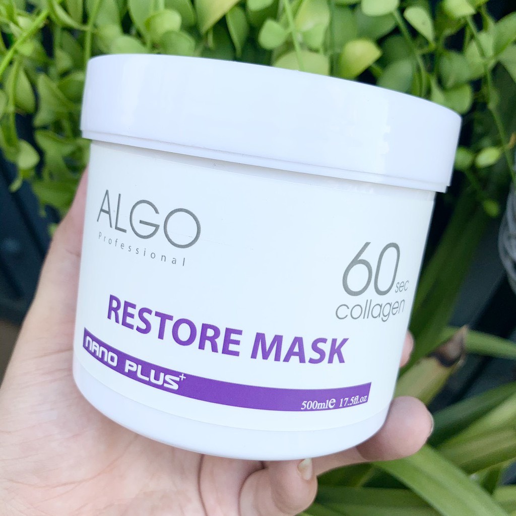 HẤP DẦU COLLAGEN ALGO HAIR MASK 60s PHỤC HỒI TÓC KHÔ XƠ HƯ TỔN 500ml