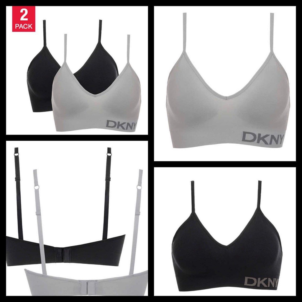 Set 2 áo lót 2 lớp không gọng nâng ngực DKNY Seamless Bra miếng đệm mút có thể tháo rời linh hoạt - EDS