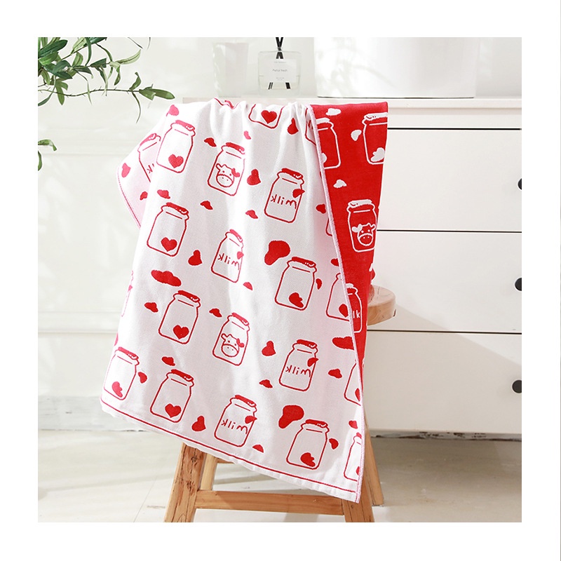Khăn Tắm Cotton Ba Lớp 70 * 140 Họa Tiết Hoạt Hình Dễ Thương