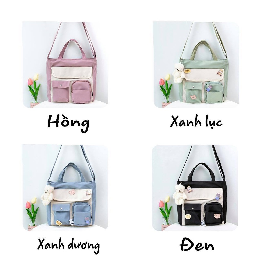 Túi tote vải canvas đeo vai đi học ULZZANG phong cách hàn quốc TT7
