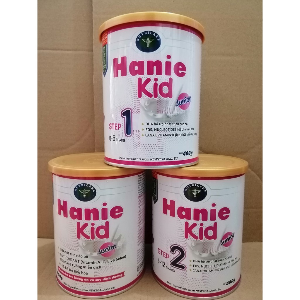 Sữa Bột HANIE KID Số 1, 2, Junior 1-10 Lon 400G