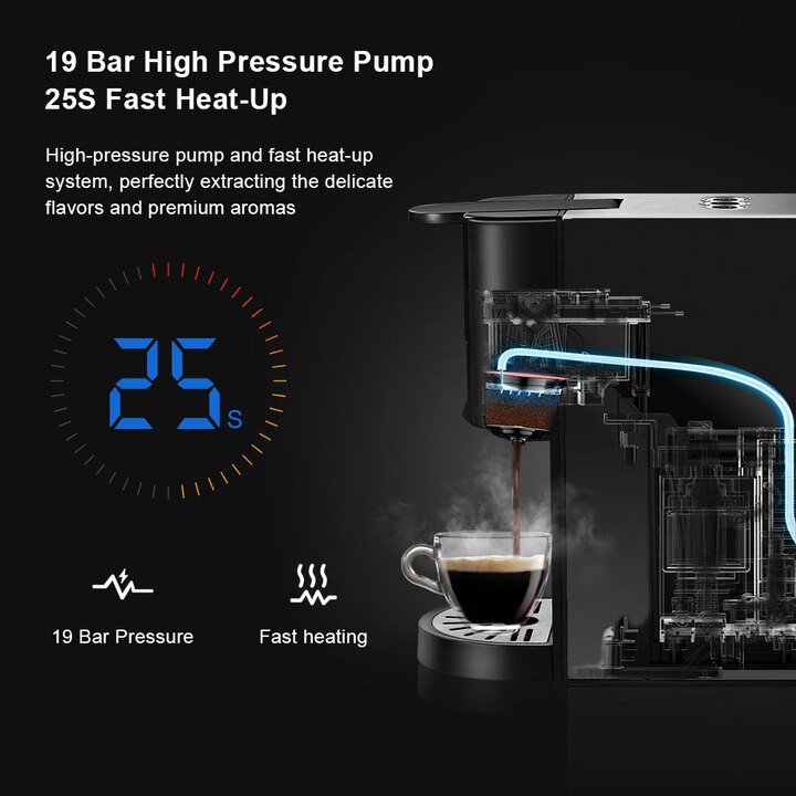 Máy pha cà phê Espresso BK-513, 1450W. Thương hiệu cao cấp đăng ký tại USA (Mỹ) BioloMix - CHÍNH HÃNG BẢO HÀNH 1 NĂM