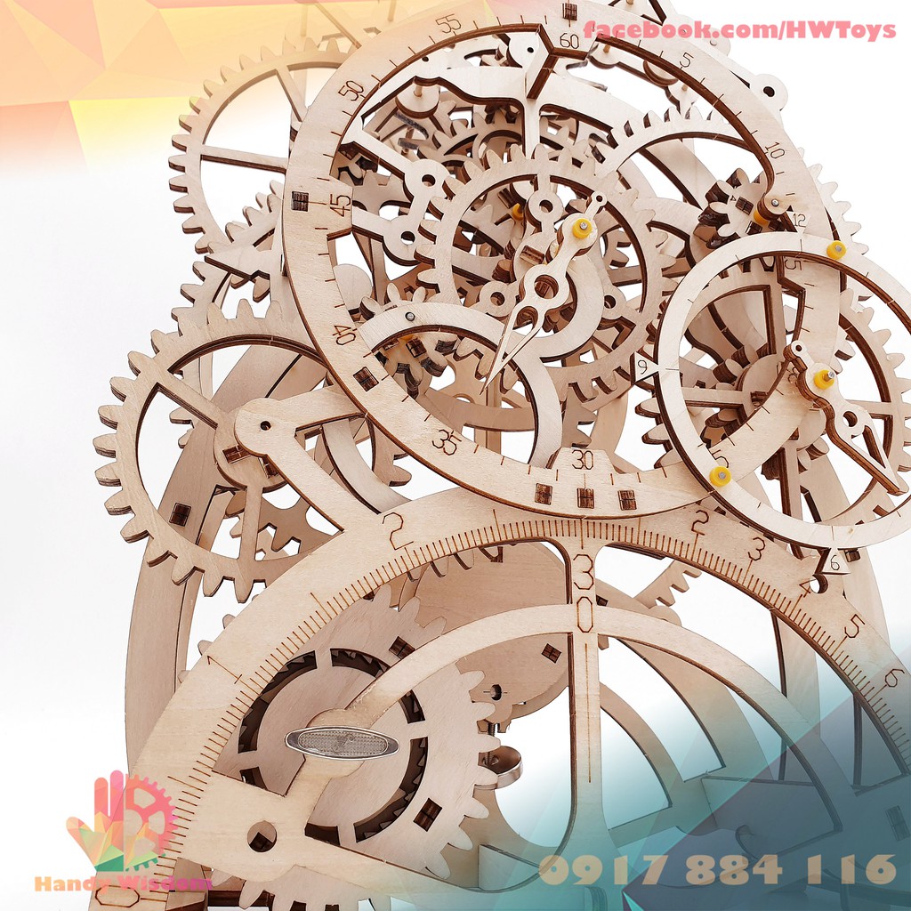 Mô hình gỗ chuyển động - Đồng hồ cổ điển - Robotime Clock LK501