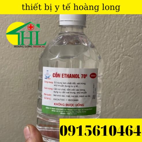 Cồn Y Tế - Cồn 70 Độ 500 ml Ethanol Sát Khuẩn Rửa Tay, Dùng Cho Máy Phun Khử Trùng Chai 500 ml