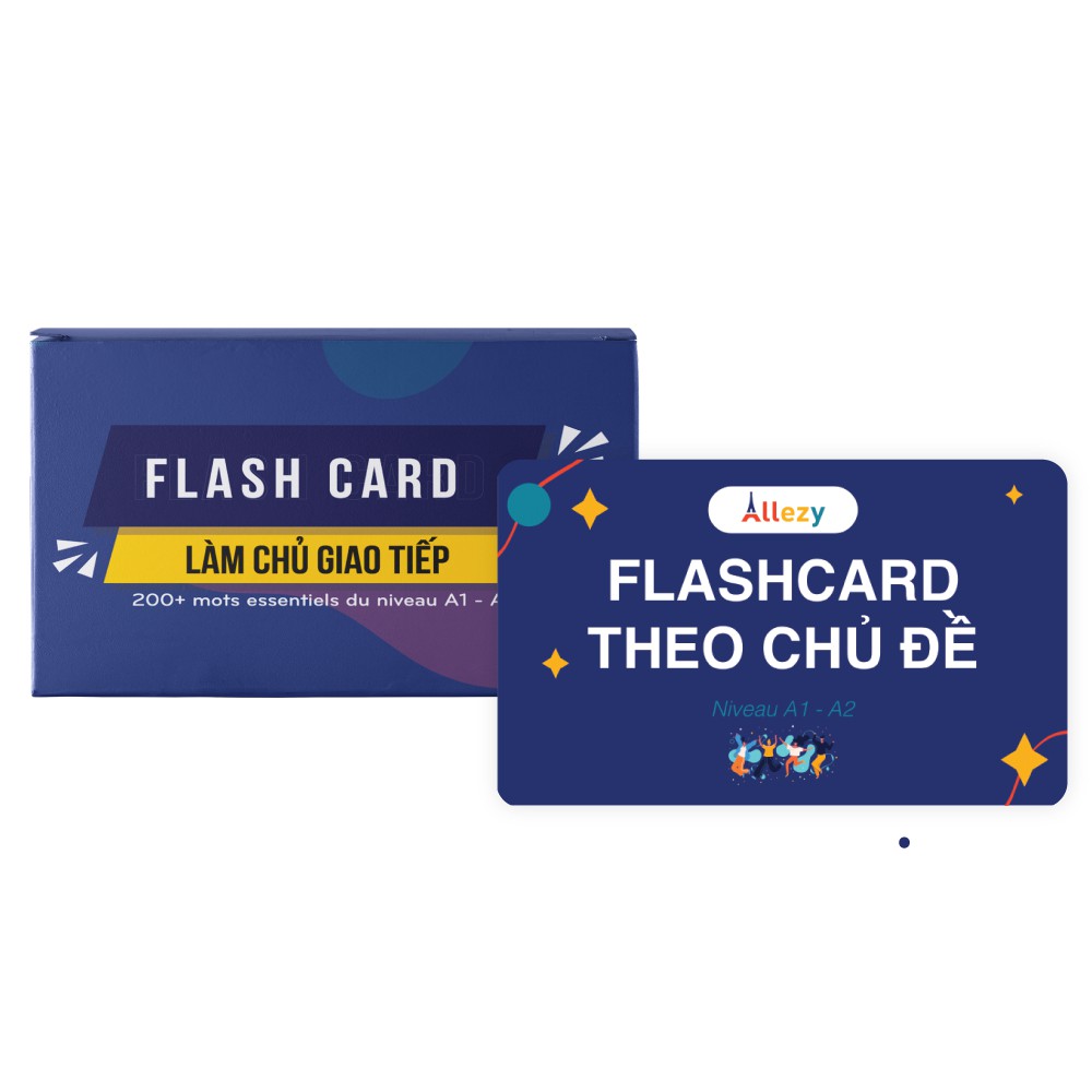 Flashcard tiếng Pháp làm chủ giao tiếp trình độ A1-A2