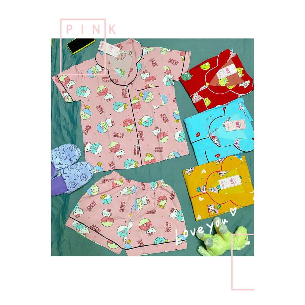 ⛔️[SALE SIÊU HOT] ⛔️ Bộ ngủ pijama chất vải lụa satin cao cấp ( tay cộc, quần cộc ). Hàng VNXK