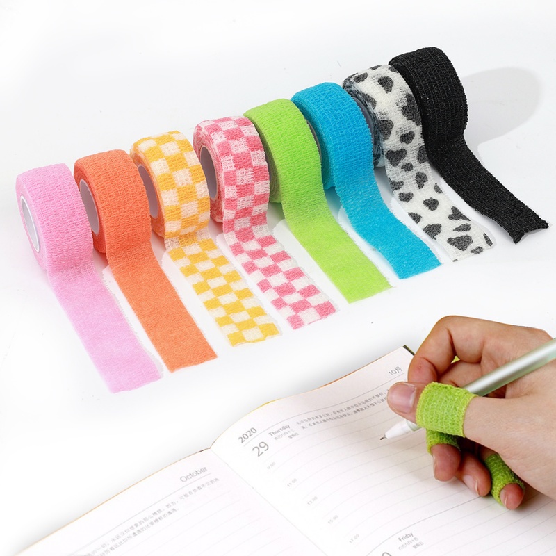1 Cuộn Băng Đeo Ngón Tay Bằng Vải Không Dệt Co Giãn Họa Tiết Hoạt Hình Thể Thao