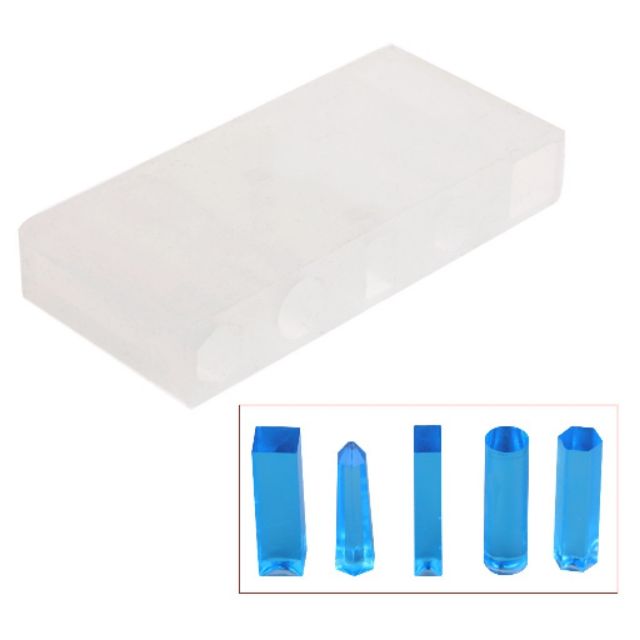 Khuôn silicone 5 trụ làm trang sức.