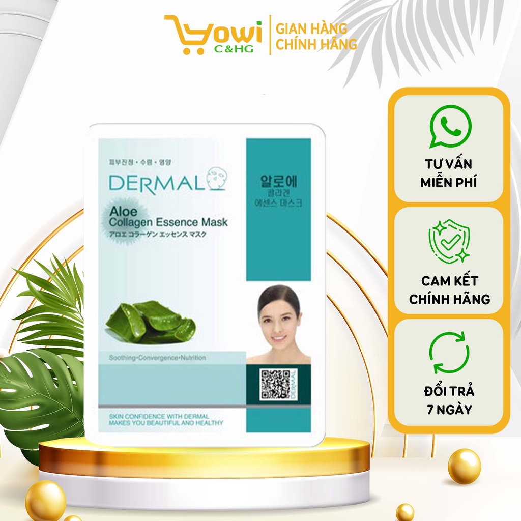 Mặt nạ Dermal dưỡng da tinh chất Lô hội và Collagen 23g - KL057