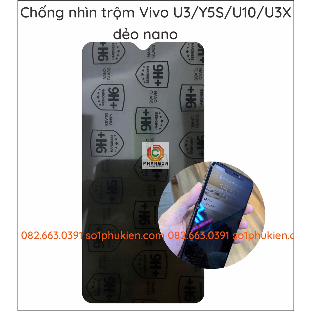 Dán cường lực chống nhìn trộm Vivo U3 / Y5S / U10 / U3X dẻo nano
