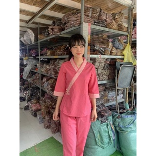 Đồ Bộ Đi Chùa#Mẫu kate 3 Nút.
