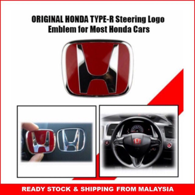 1 Logo Trang Trí Vô Lăng Xe Hơi Honda Civic Accord City Crv