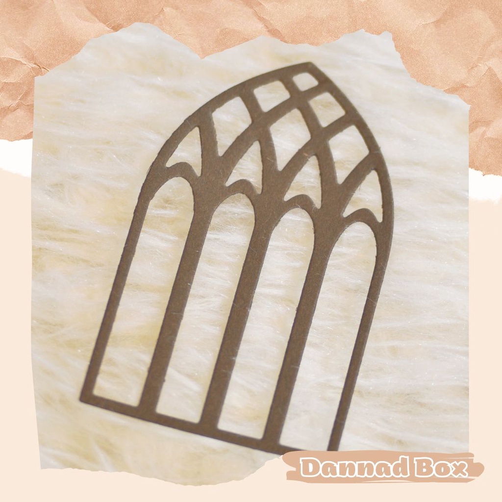 Set 5 Diecut Paper Cutting Hình Cửa Sổ Trang Trí Journal