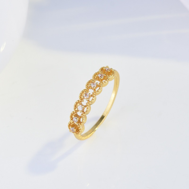Nhẫn Mạ Vàng 18k Đính Kim Cương Nhân Tạo Cho Nữ