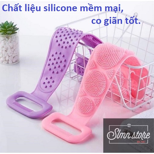 Dây chà lưng silicon 2 mặt co giãn đa năng, tiện lợi cho cuộc sống dễ dàng