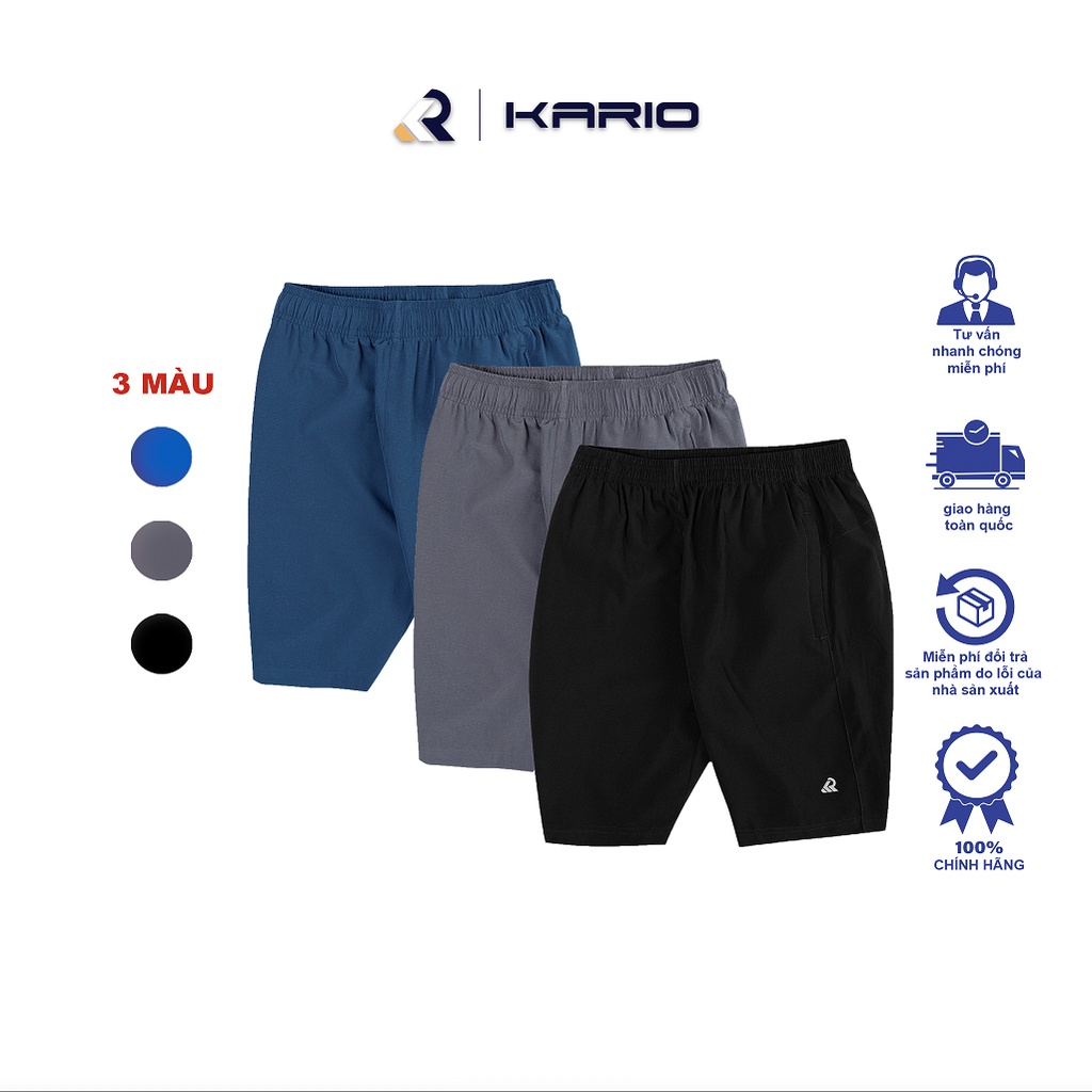 Quần đùi short thể thao nam KARIO vải gió co giãn tiện dụng chơi thể thao hay mặc nhà KD24