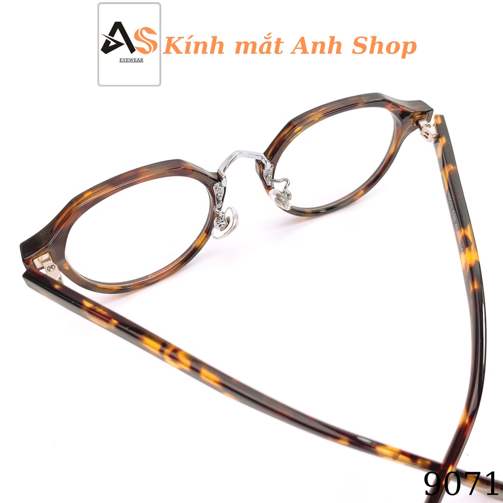 Gọng kính tròn chất liệu nhựa lõi kim loại chắc chắn 9071
