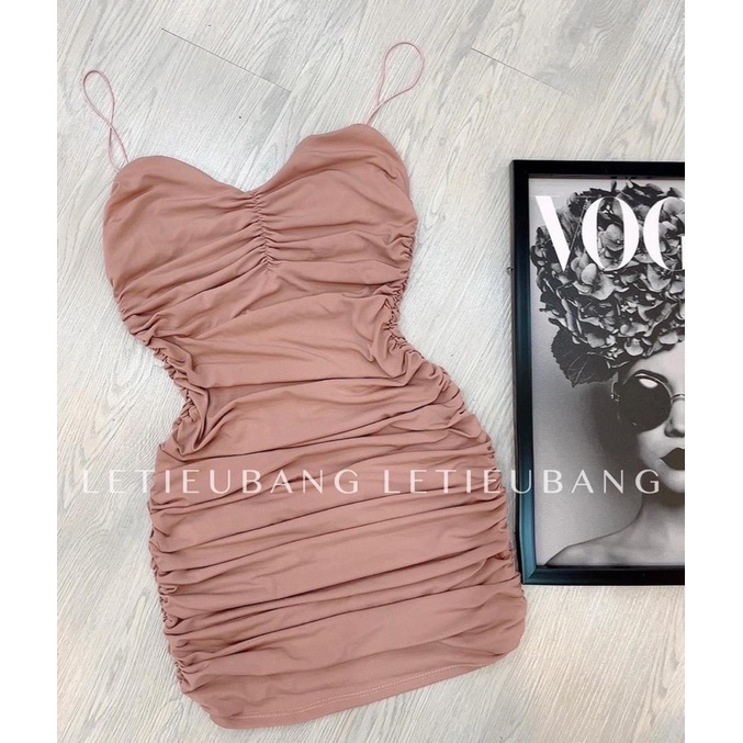 Đầm body 2 dây nhún