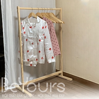 Giá treo quần áo BeYours - Kệ đơn treo quần áo - Giá kệ gỗ 1 thanh ngang dài 70cm rộng 40cm cao 1m2