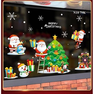 Decal dán cửa kính trang trí noel, decal trang tri noel