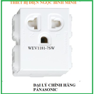 Ổ đơn 3 chấu Panasonic, Có màn che và dây nối đất WEV1181-7SW [Dòng WIDE]