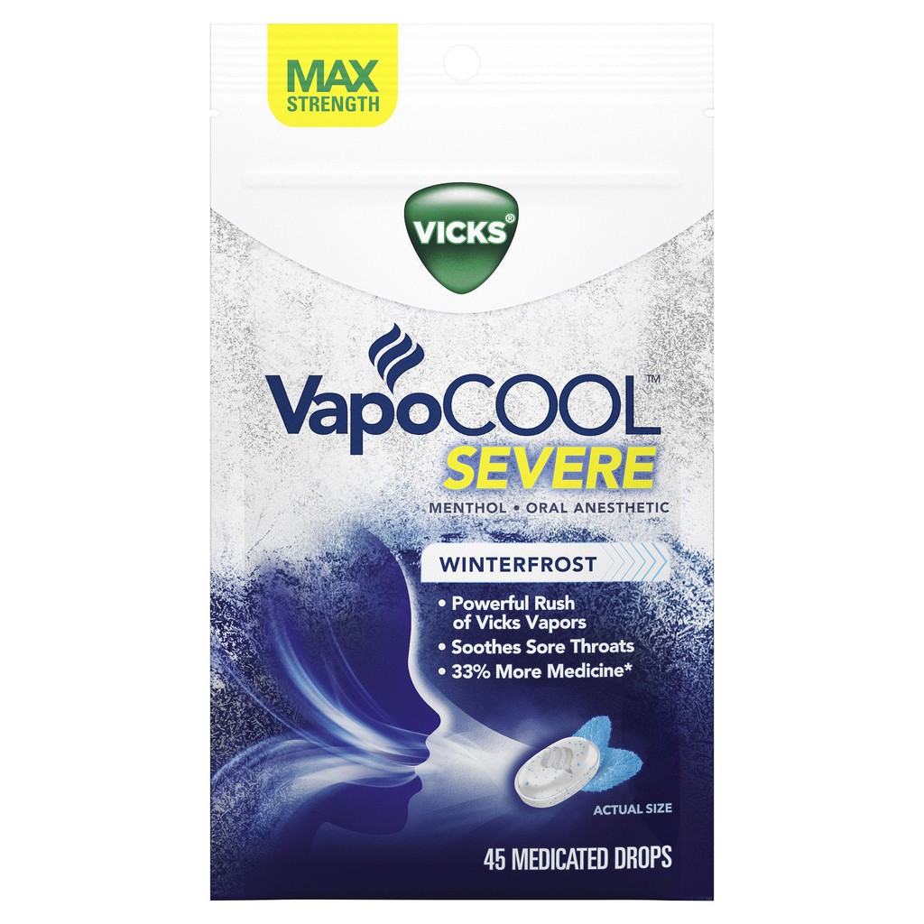 Kẹo ngậm Vicks VapoCOOL Max Strength - 45 viên