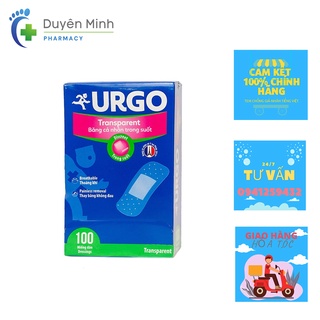 BĂNG CÁ NHÂN URGO TRANSPARENT TRONG SUỐT THÔNG THOÁNG HỘP 100 MIẾNG