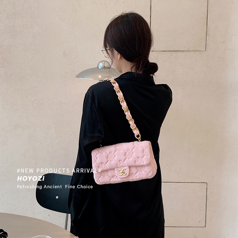 Túi denim Mềm Hình Vuông Nhỏ Họa Tiết Kẻ Sọc Đính Đá Có Khóa Gài Thời Trang Mùa Hè 2022 Gylb1410