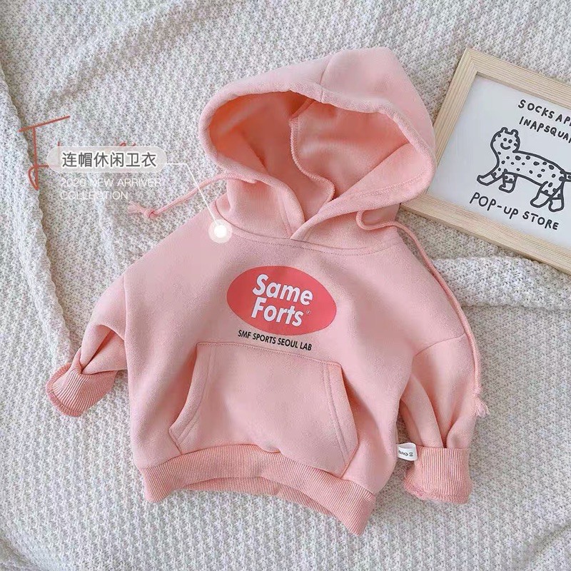 BỘ NỈ HỒNG HOODIE SAME QUẦN XÁM CHO BÉ GÁI HÀNG ĐẸP BÁN SHOP