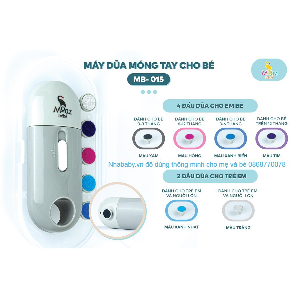 Máy giũa móng cho cả gia đình nhỏ thích hợp 0M+ chính hãng MOAZBEBE